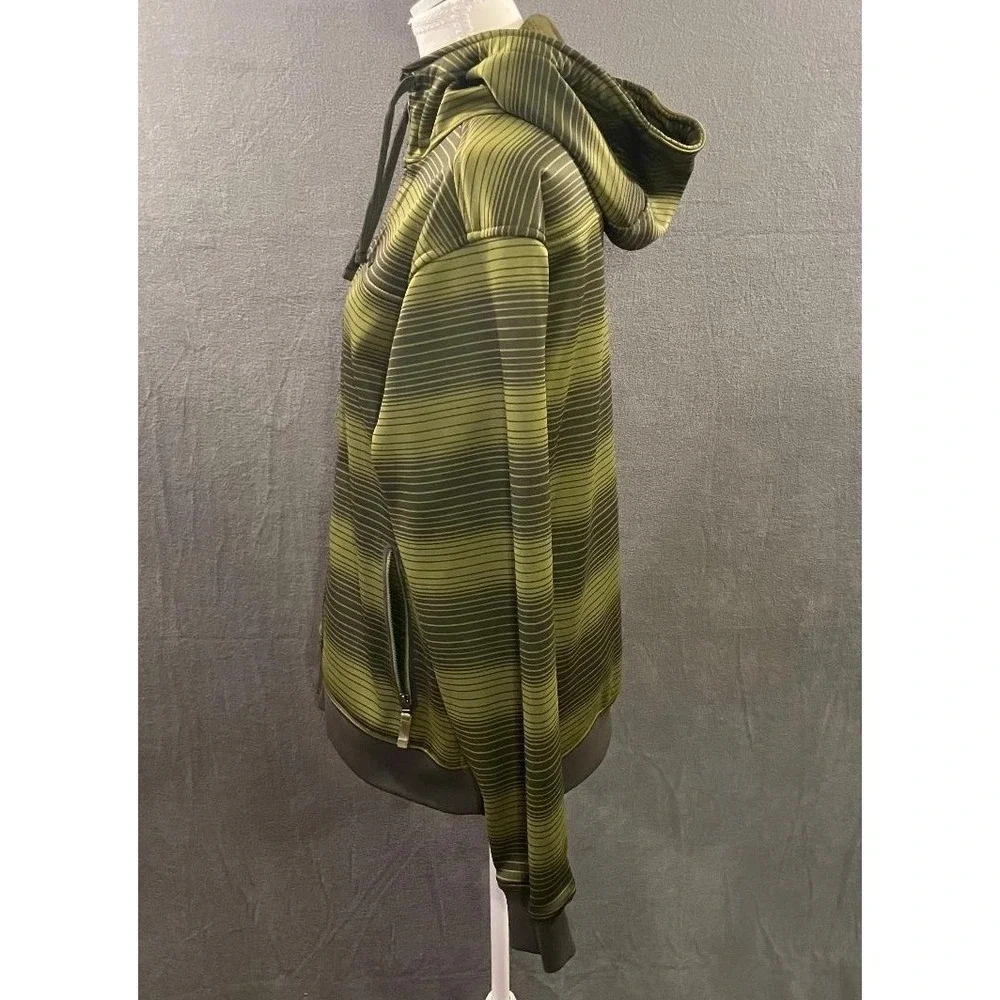 Sims Snowboarding Mens Small Full Zip Hoodie Striped Fleece Jacket Olive Green - Picture 3 of 10
